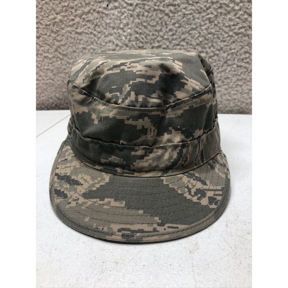 Air Force Utility Hat Cap Adult 7 1/4 Green Camo Cotton Nylon Military